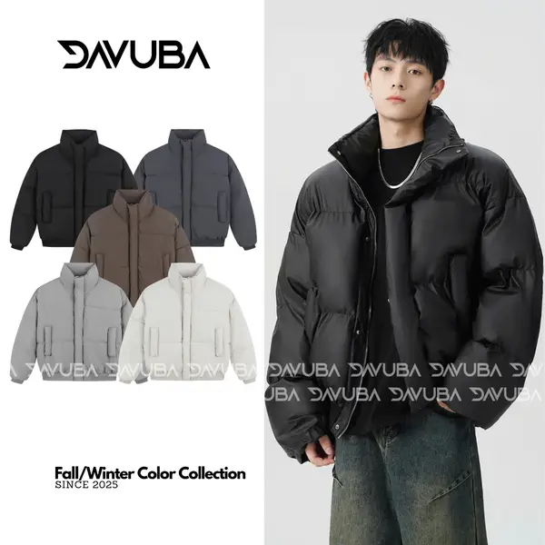 DAVUBA I Áo Phao Boxy (Ver2) Dày Dặn Tay Dài Cổ Cao Nam Nữ SM162