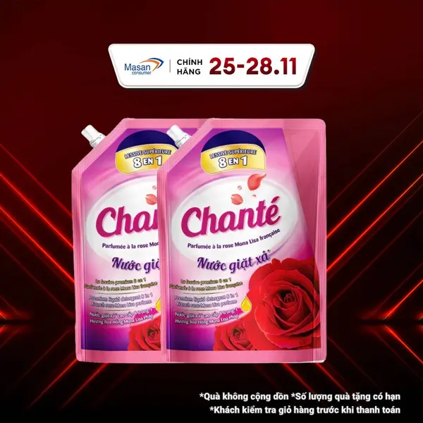LS][Chọn loại] Combo 2 Túi Nước Giặt Xả Chanté Cao Cấp 8 Trong 1