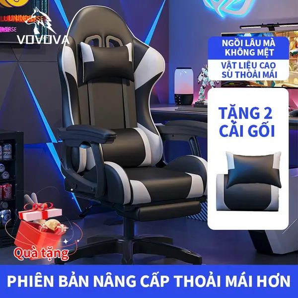 VOVOVA Ghế Gaming thiết kế ghế công thái học chuẩn tư thế 2 gối hỗ trợ bảo vệ cột sống ghế xoay văn