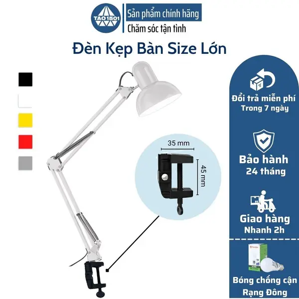 Đèn Học Kẹp Bàn Chắc Chắn PIXAR Bóng LED Chống Cận Tiết Kiệm Không Gian Làm Việc Tao1501 - BA001