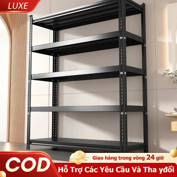 LUXE Kệ sắt v lỗ Kệ hàng Có thể chịu được 500kg Kệ để đồ Điều chỉnh chiều cao