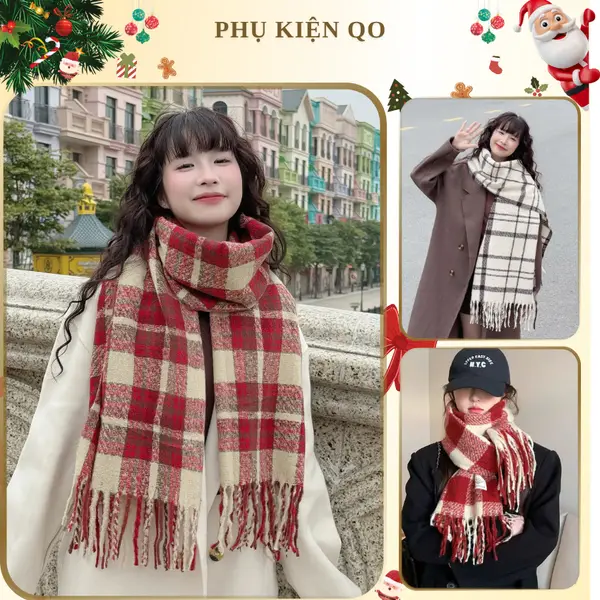 Khăn Quàng Cổ - Khăn Choàng Cổ Len Ấm Áp Phong Cách Vintage K01