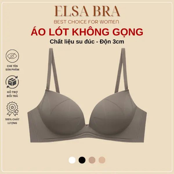 Áo Ngực Su Không Gọng Elsa Bra Mút Độn Bàn Tay 3cm Mềm Mại Nâng Ngực Không Lộ Viền - 698