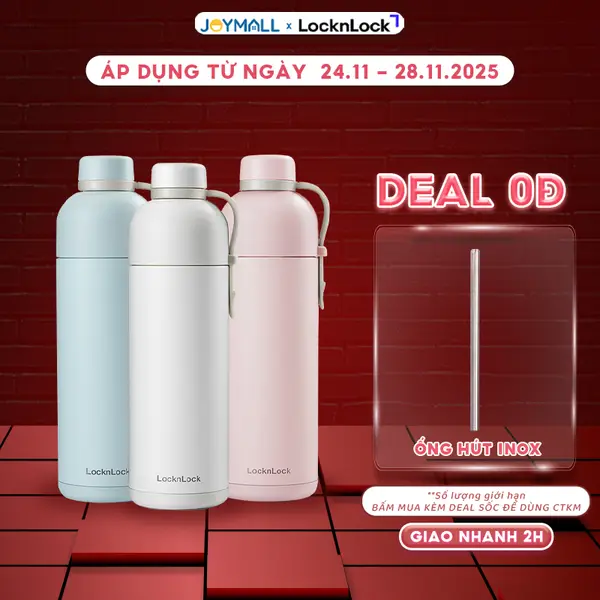 Bình giữ nhiệt LocknLock Belt Bottle LHC4267 490ml - Hàng, thép không gỉ - JoyMall