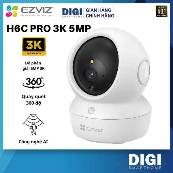 Camera Wifi EZVIZ H6C G1 8MP, H6C G1 5MP, H6C PRO 5MP/4MP/3MP/2MP, C6N PRO 3MP, C6N 2MP Xoay 360 Độ