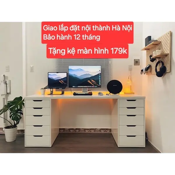 Bàn Ikea 1 tủ, 2 tủ.( Cod) Lắp đặt hỏa tốc Hà Nội. Giao toàn quốc ( Tủ lắp bên nào cũng được)